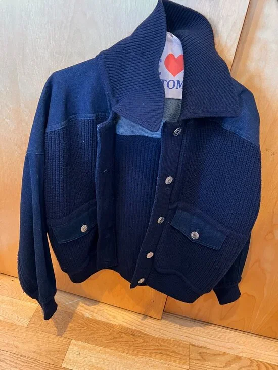 ba&sh Meredith Jacket | 1950s Boxy Blazer | Pearl M / marine. Size Small - Picture 3 of 4